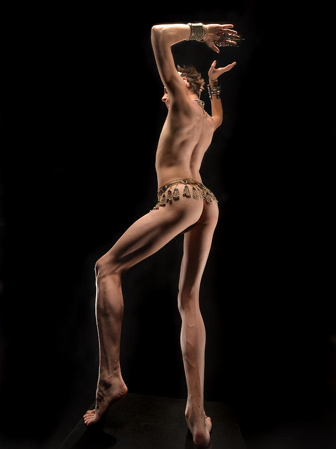  6493 Elegant Slim Male Nude Dancing With Jewelry Photograph by Chris Maher