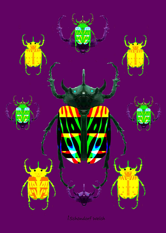  677 -   Beetles  Deco  Painting by Irmgard Schoendorf Welch