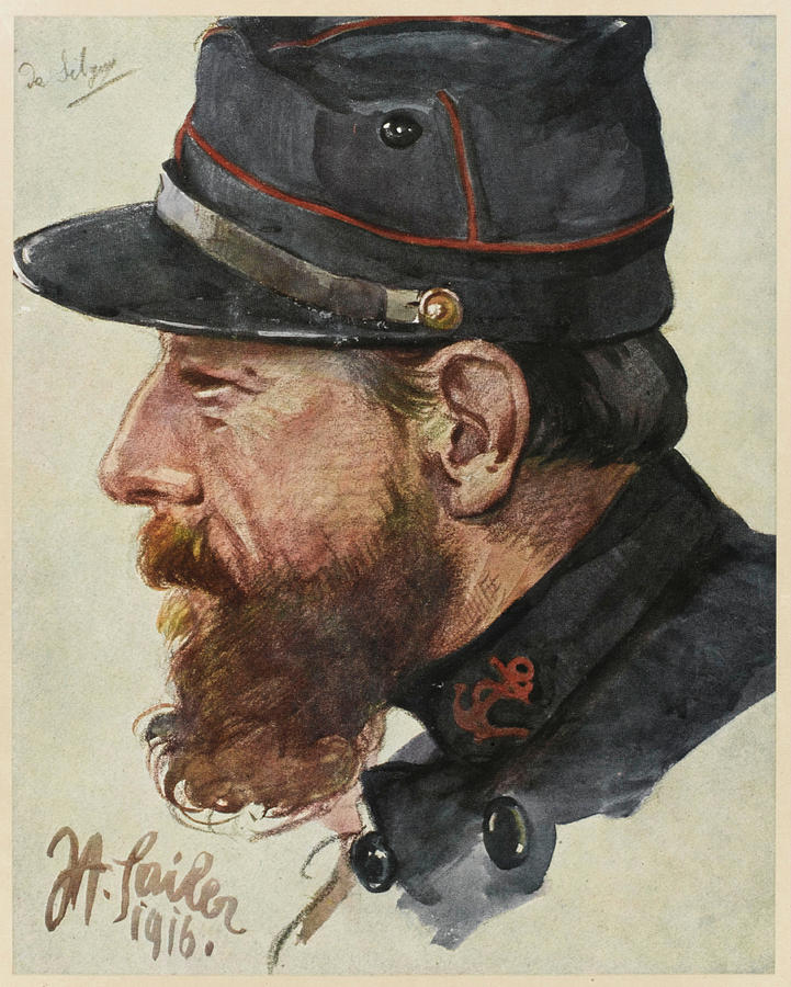 Ww1 Drawing -  A Breton In The French Army by Mary Evans Picture Library