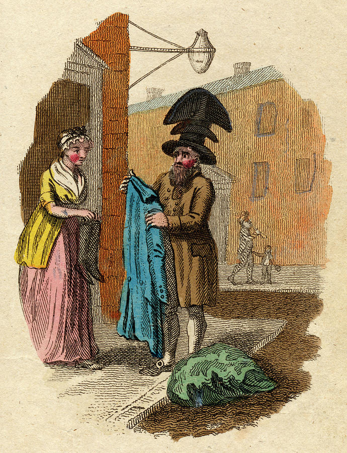 Hat Drawing -  A Clothes Seller, Wearing A  Number by Mary Evans Picture Library