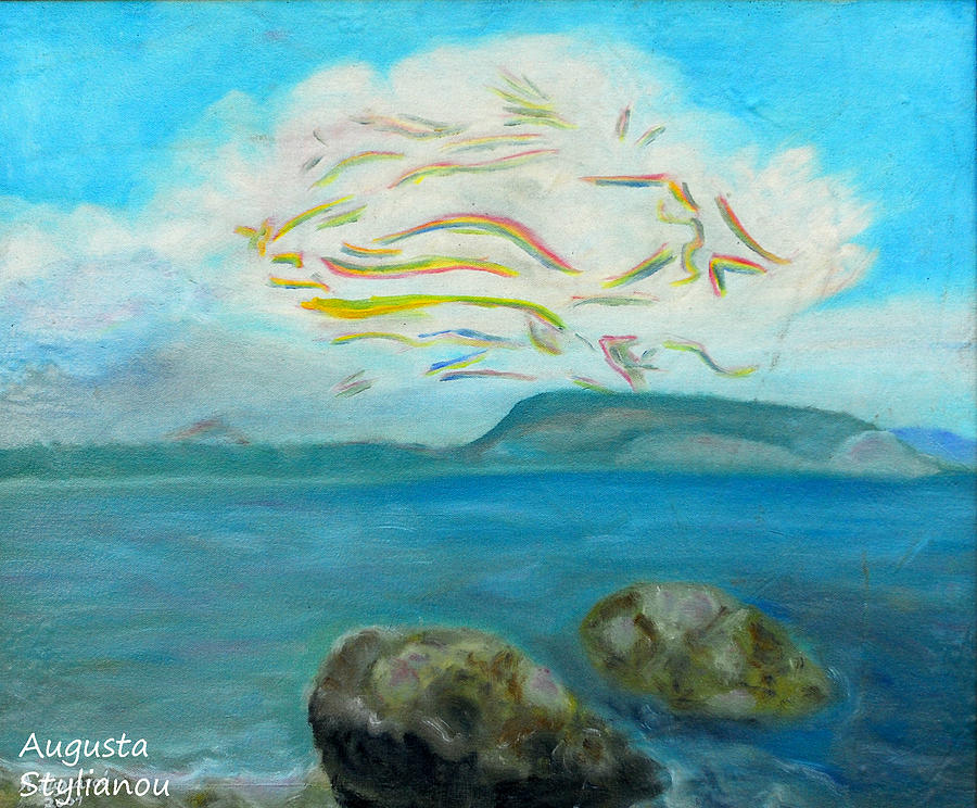  A cloud over the sea Painting by Augusta Stylianou