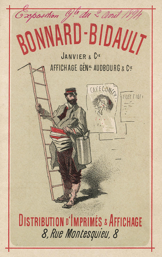 A French Bill Poster With His Huge Drawing by Mary Evans Picture ...
