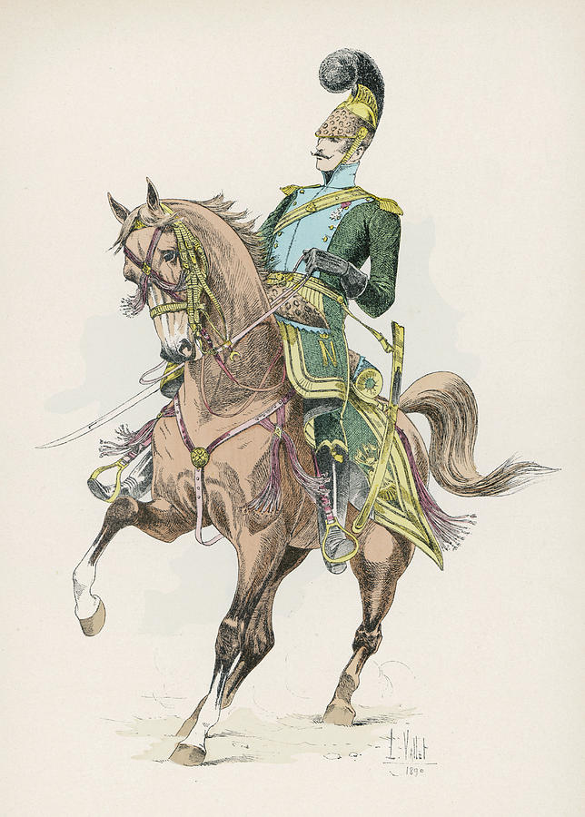 A French Mounted Lancer Drawing by Mary Evans Picture Library - Fine ...