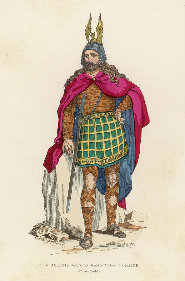 A Gaulish Chief During The Roman Drawing by Mary Evans Picture Library ...