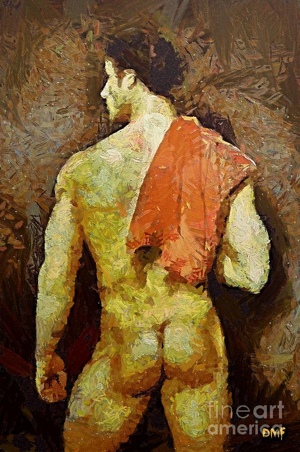 Impressionism Painting -  A nonchalant man by Dragica  Micki Fortuna