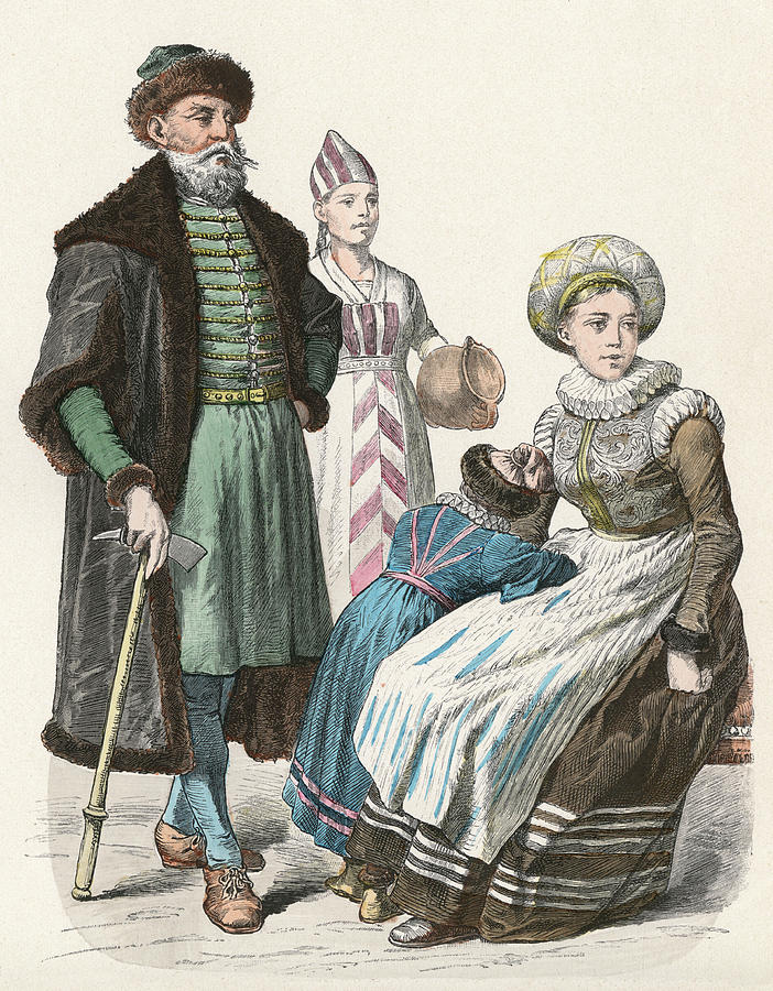 A Norwegian Family Date 17th Drawing by Mary Evans Picture Library ...