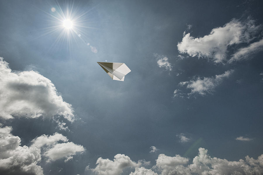  A paper airplane. Photograph by Kei Uesugi