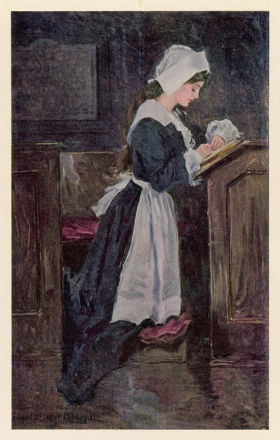 A Puritan Girl At Prayer Drawing by Mary Evans Picture Library Pixels