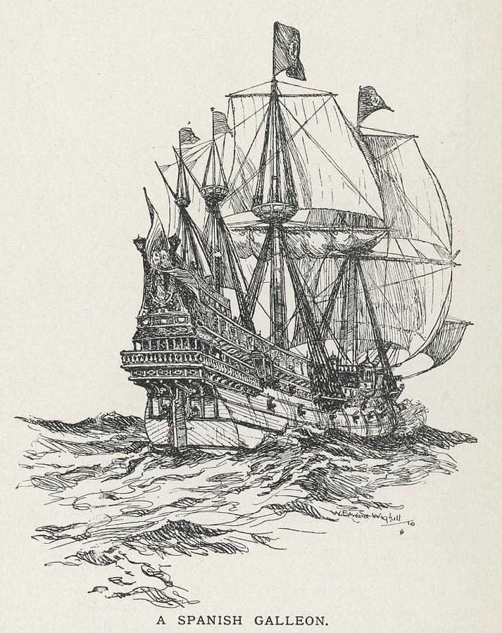 galleon ship drawing