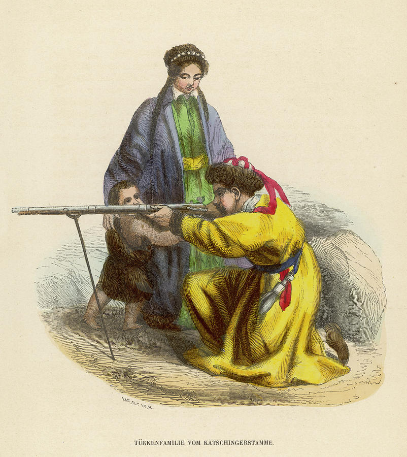 A Turkish Family The Man Kneels Drawing by Mary Evans Picture Library ...