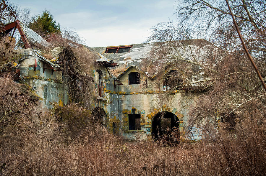  Abandoned Building In Ruins Near Newport Rhode Island Photograph by Alex Grichenko