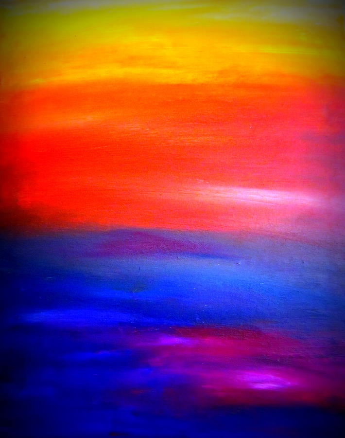 Abstract Painting -  Abstract Painting Original Canvas Art  Sunset by Zee Clark by Zee Clark