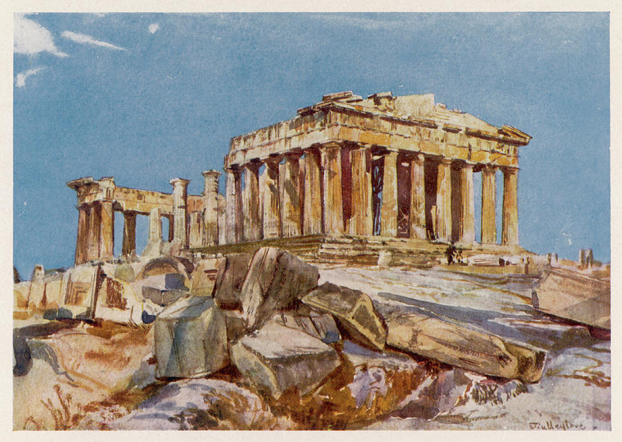 Parthenon Acropolis of Athens Drawings Sketchbook, greece, monochrome,  structure png | PNGEgg