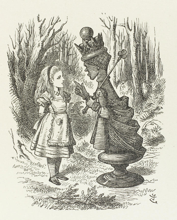 Alice And The Red Queen Drawing by Mary Evans Picture Library - Fine ...