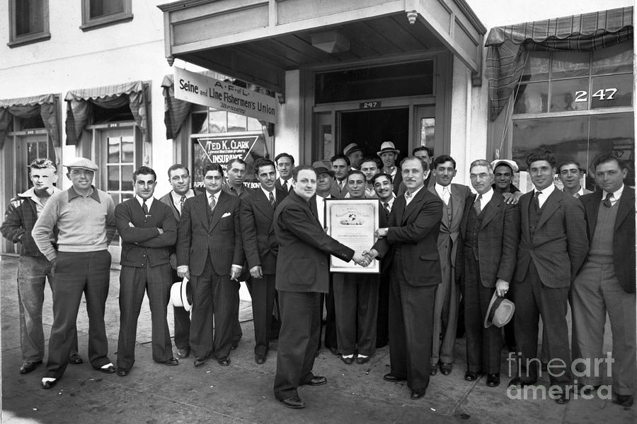 Vintage Photograph -  American Federation of Labor A F L  Union Monterey California 1939 by Monterey County Historical Society