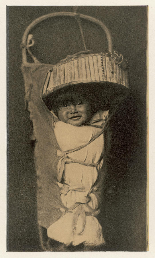 Racial Photograph -  An Apache Baby In Its Carrying Case by Mary Evans Picture Library