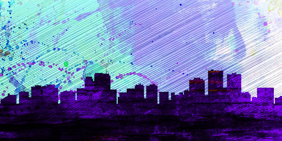 Anchorage Painting -  Anchorage City Skyline by Naxart Studio