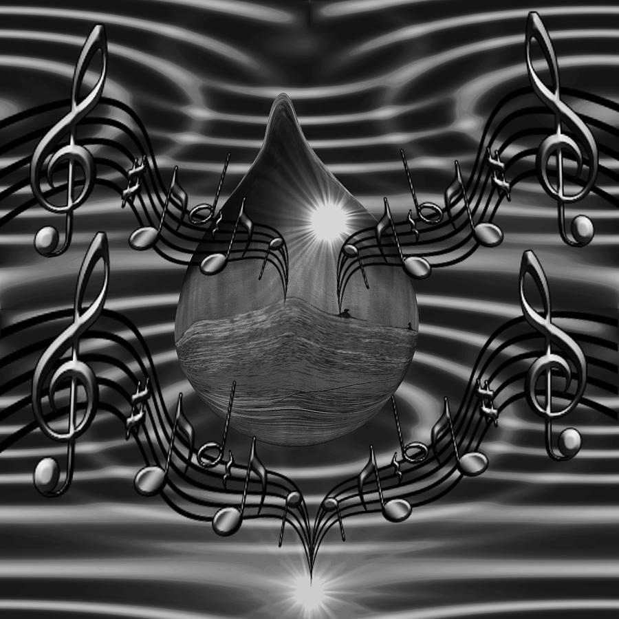  Angelic sounds on the waves BW Digital Art by Barbara St Jean