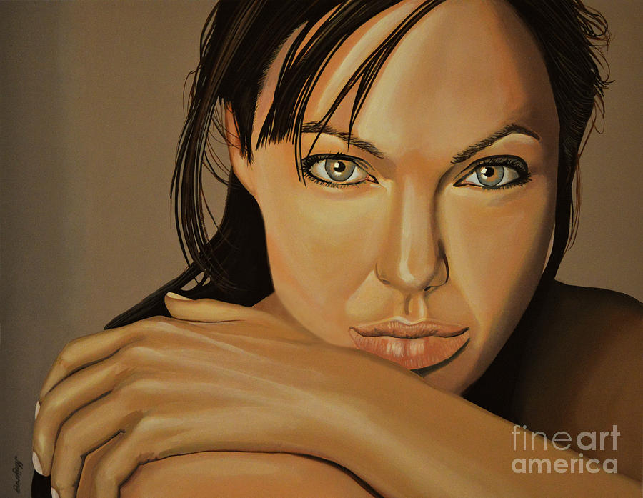 Angelina Jolie Painting -  Angelina Jolie 2 by Paul Meijering