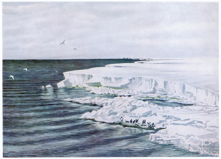 Antarctic The Great Ice Barrier Drawing by Mary Evans Picture Library