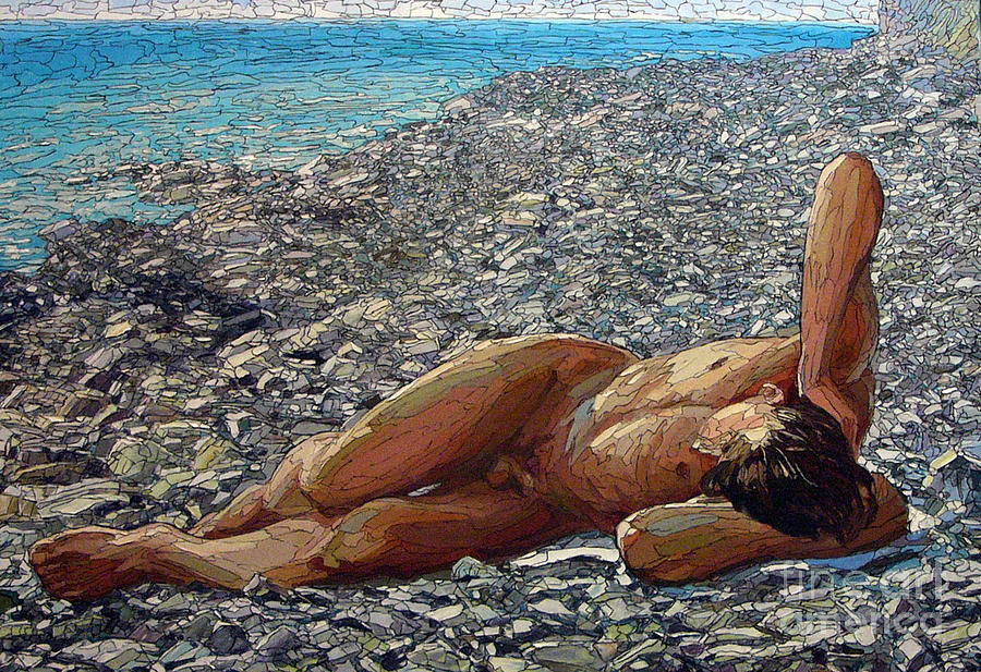 At The Seaside Painting -  At the seaside by Sergey Sovkov