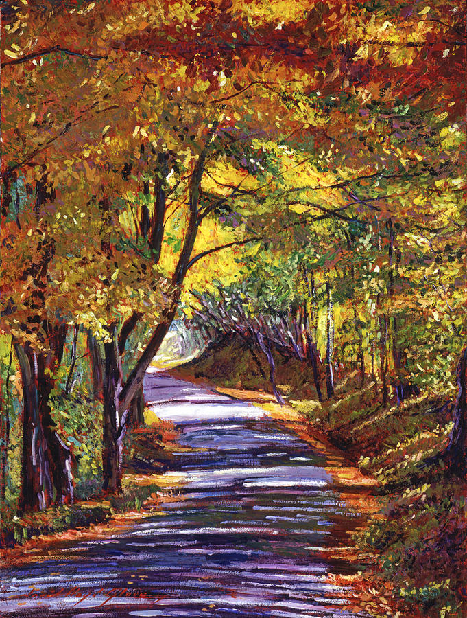  Autumn Road Painting by David Lloyd Glover