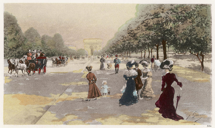 Paris Photograph -  Avenue Du Bois De Boulogne, With by Mary Evans Picture Library