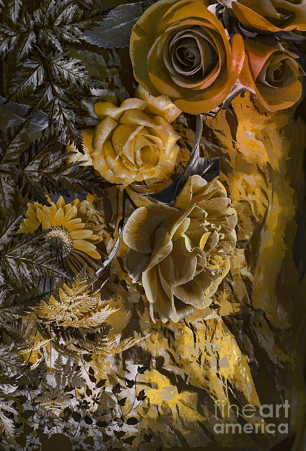  Background with flowers . Painting by Andrzej Szczerski