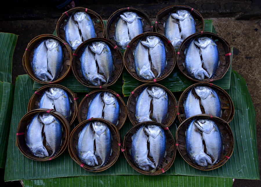  Bangkok Fish Baskets Photograph by Bob VonDrachek