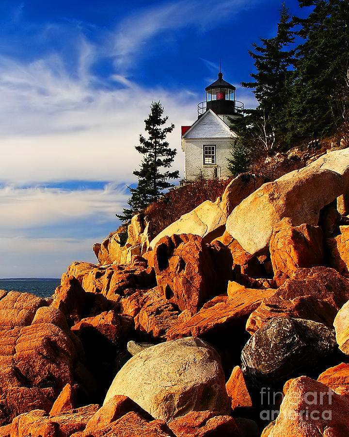 Bass Photograph -  Bass Harbor Lighthouse Maine by Nick Zelinsky Jr