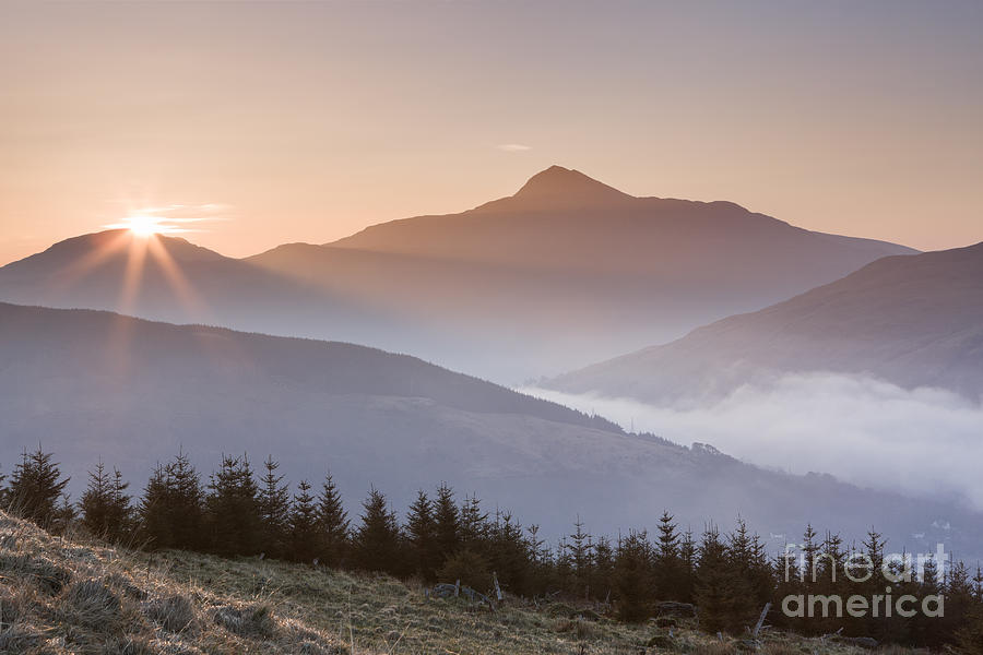 Mountain Photograph -  Ben Lomond Sunrise by Rod McLean