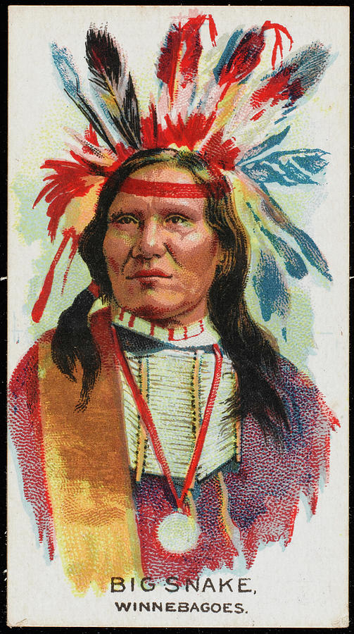 Big Snake Chief Of The Winnebago Drawing by Mary Evans Picture Library ...