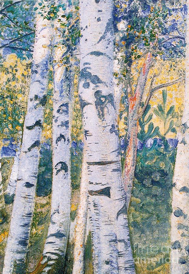  Birch Trees Painting by Carl Larsson