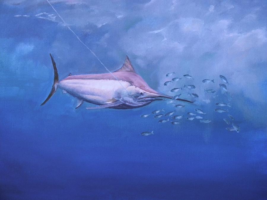 Black Marlin Painting by Noe Peralez