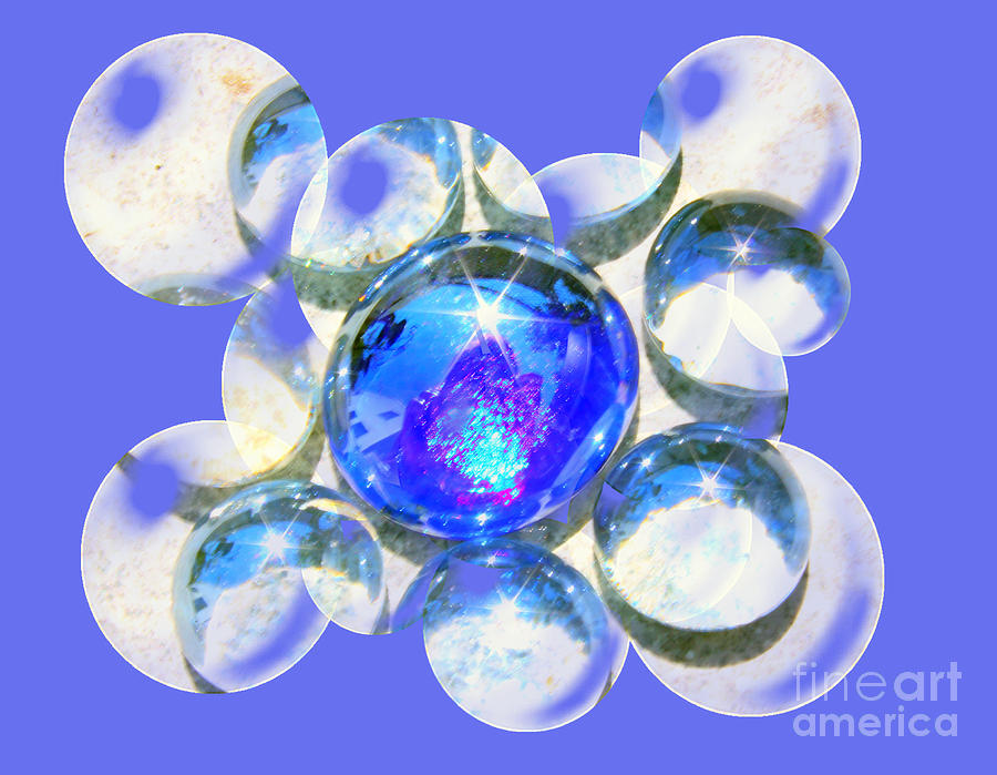  Blue Glass Bubble Abstract Photograph by Judy Palkimas