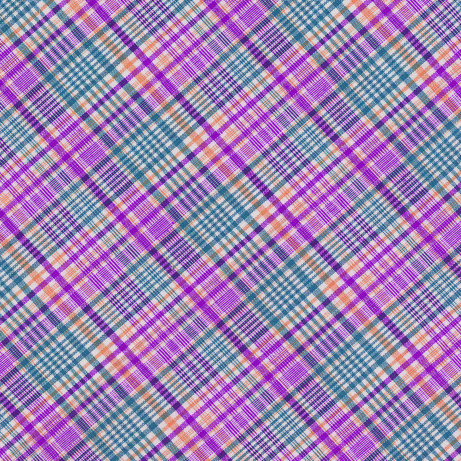  Blue Purple Orange and White Plaid Design Background Photograph by Keith Webber Jr