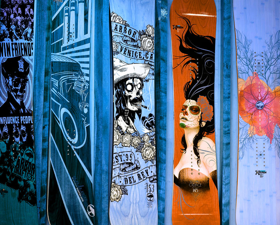  Bluesy Skateboard Art Photograph by Fraida Gutovich