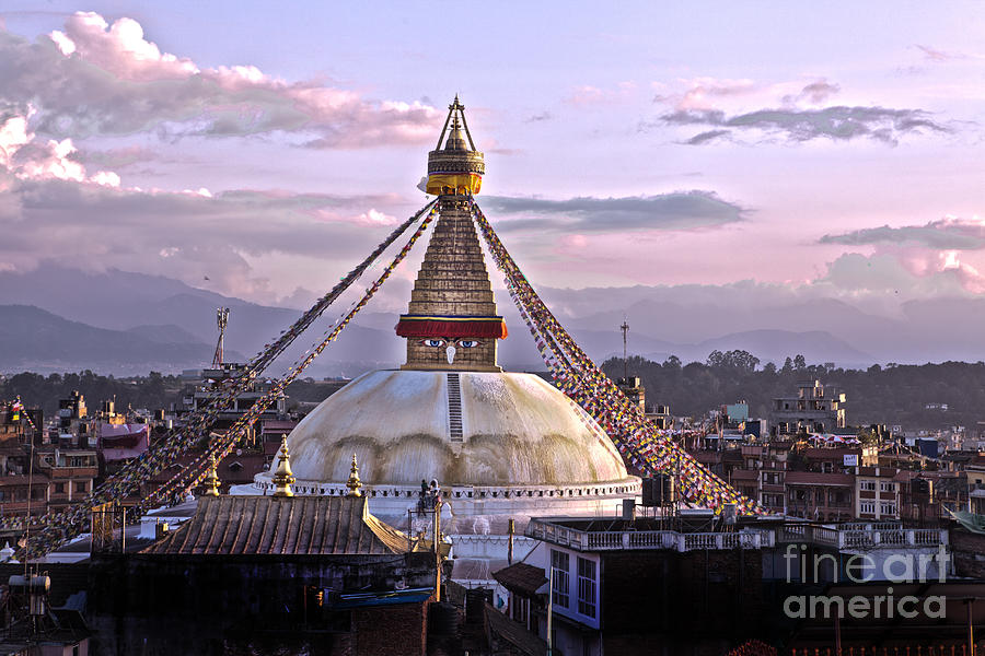 Nature Photograph -  Boudhanath Stupa Kathmandu by Raimond Klavins