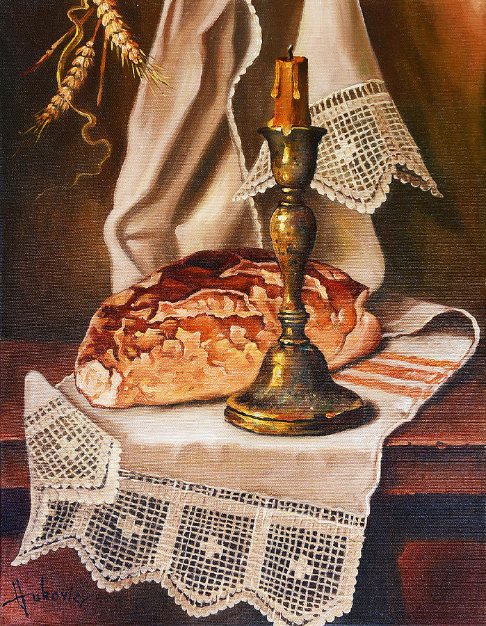Still Life Painting -  Bread by Dusan Vukovic