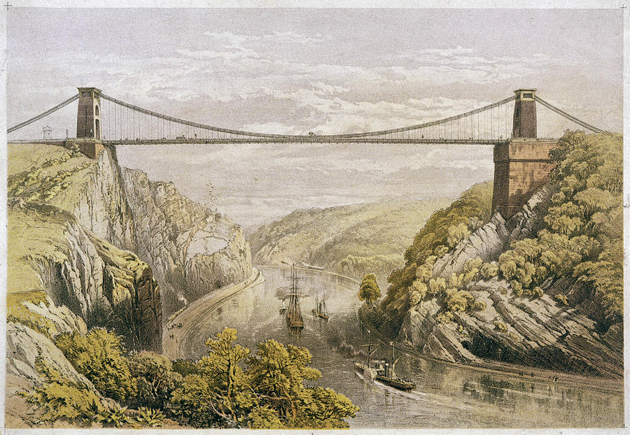 Bridge Drawing -  Bristol  Clifton Suspension Bridge by Mary Evans Picture Library