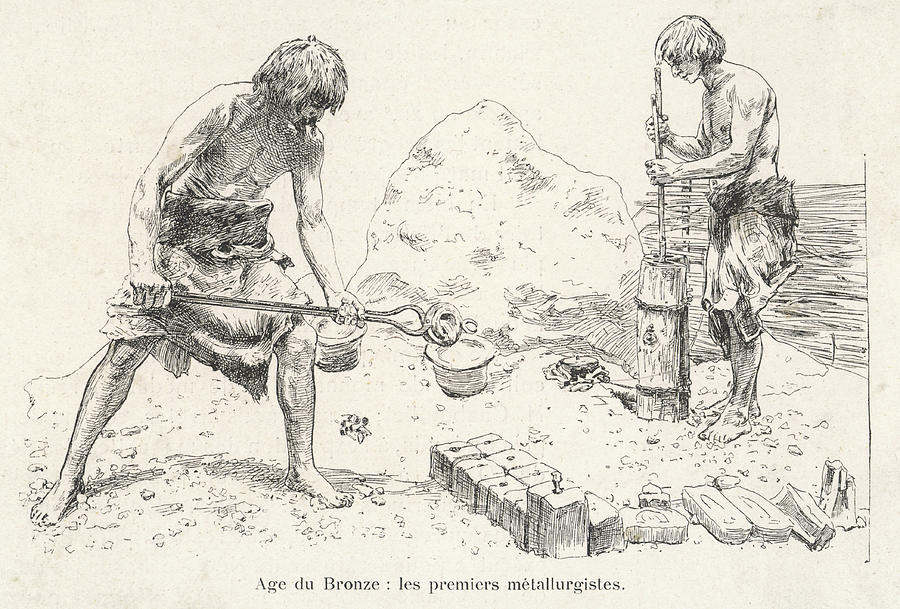 Bronze Age Metal Workers Date Drawing by Mary Evans Picture Library ...