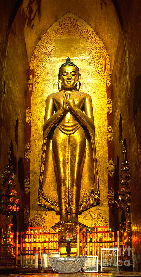  Buddha inside Ananda Temple - Bagan - Myanmar Photograph by Luciano Mortula