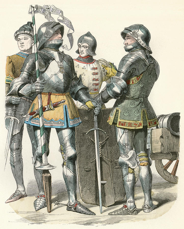 Burgundian Soldiers In Full Body Drawing by Mary Evans Picture Library ...