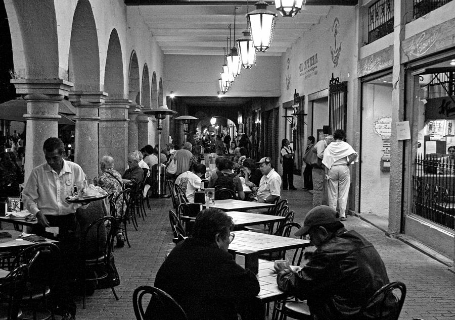  Cafe Next To Oaxaca Zocalo Photograph by Lee Santa