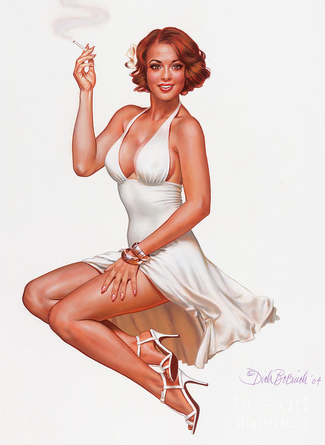  Camel Girl In White Painting by Dick Bobnick