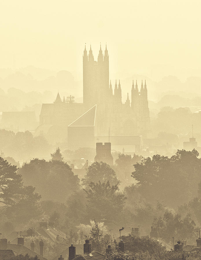 City Photograph -  Canterbury Cathedral in the Mist by Ian Hufton