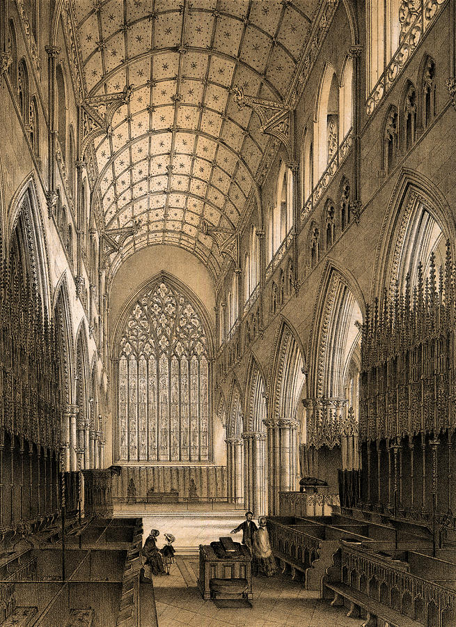 Carlisle Cathedral A View Of The Choir Drawing by Mary Evans Picture ...