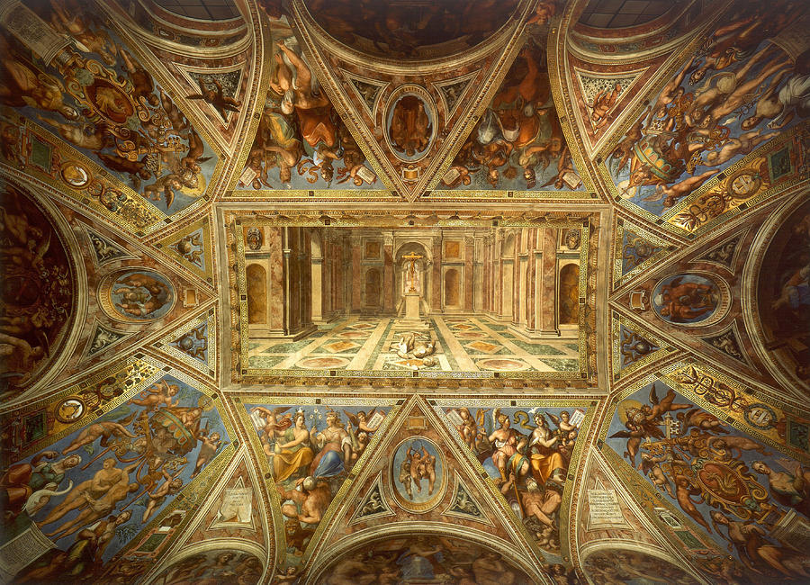  Ceiling of the Room of Constantine. Triumph of Christian Religion Painting by Raphael