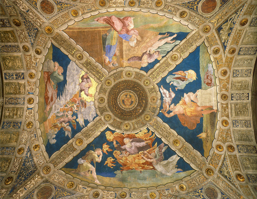  Ceiling of the Stanza di Eliodoro. Painting by Raphael