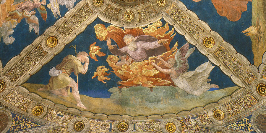  Ceiling of the Stanza di Eliodoro.Detail Painting by Raphael
